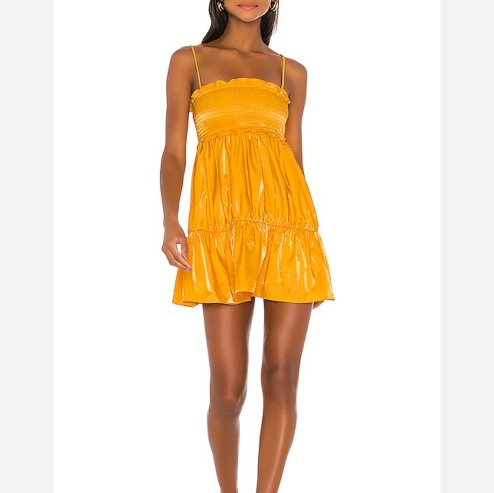 Lovers + Friend Yellow mini dress